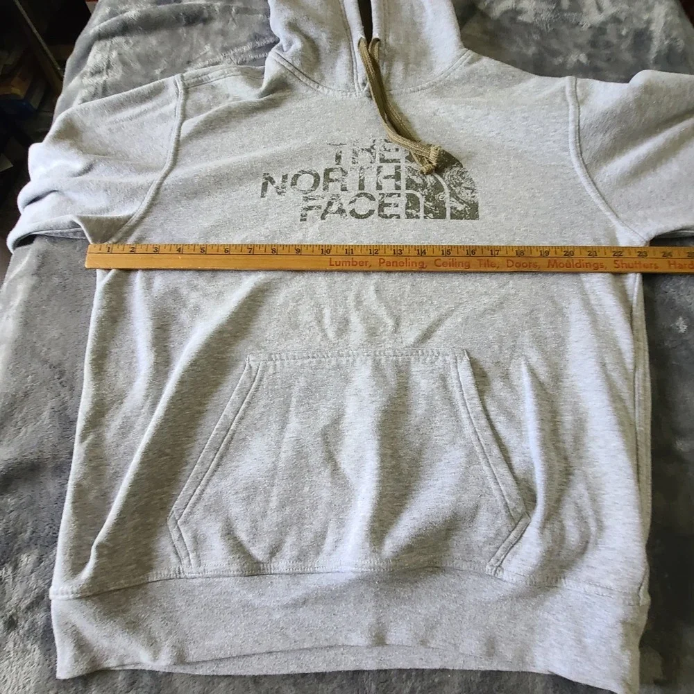 North Face Mrns Medium Pullover Hoodie Gray/ Green  Outdoora‎ Hiking